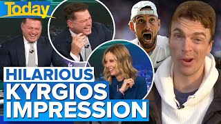 Kyrgios Nadal impressions have Aussie TV studio in stitches  Today Show Australia [upl. by Einahets]