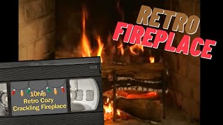 10 Hour Retro Cozy Crackling Fireplace Holiday Yule Log Ambience No Music [upl. by Domela995]