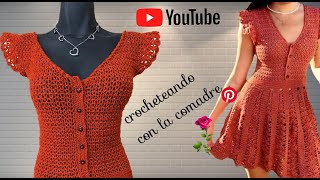 Tutorial Vestido ✨PrimaveraVerano✨ a crochet parte1 crocheteando con la comadre [upl. by Eirrab]