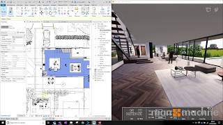 Revit and Enscape Walkthrough [upl. by Nemracledairam13]