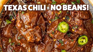 TexasStyle Chili Recipe  All Meat No Beans [upl. by Oys]