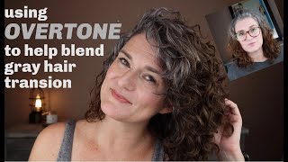 Using Overtone to help blend my gray hair transition grayhairtransition [upl. by Mellar]