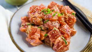 The only SPICY AHI RECIPE youll ever need  Spicy tuna [upl. by Eibo]