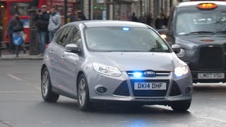 Unmarked amp Marked Metropolitan Police Ford Focus Response Vehicles  On Emergency Call Bullhorn [upl. by Slinkman64]