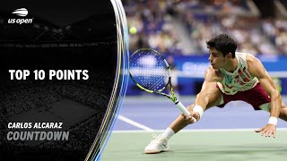 Carlos Alcaraz  Top 10 Points  2023 US Open [upl. by Sielen]