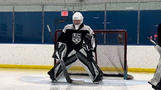 Hockey Goalie Training  Deflections and Stick Saves [upl. by Labotsirc]