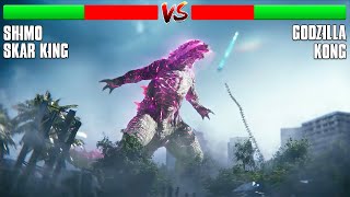 Godzilla amp Kong Vs Shimo amp Skar King Final Battle Scene 4K with Health Bar [upl. by Narol]