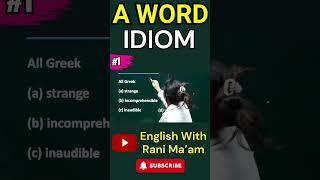 A Word Idioms  Class  1  English With Rani Maam [upl. by Austreng257]