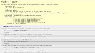 FieldError Cannot resolve keyword id into field Choices are   Django  Python [upl. by Hay713]