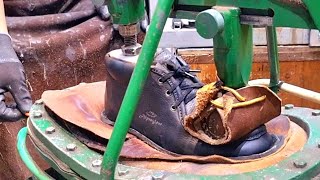 Process of Making Tyrolean Shoes from Thick Cowhide Leather Korean Handmade Shoe Craftsman [upl. by Baggs]