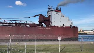 Great Lakes Freighter James R Barker with a salute [upl. by Yasu]