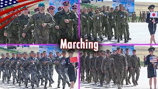 Parade Showcases Various Military Marching Styles from Different Countries [upl. by Hansel536]