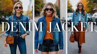 Top 3 Fall Outfits with a Denim Jacket  Effortless Fall Style 2024 [upl. by Fonzie]