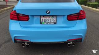 BMW F30 328i w Armytrix Valvetronic Exhaust QuadTips  Rev Close And Open [upl. by Aitnwahs]