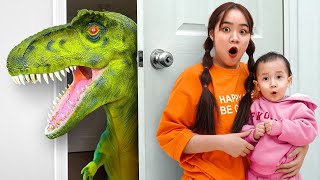 Knock Knock Whos at the Door with Tana and funny video kids compilation [upl. by Nimrahc]