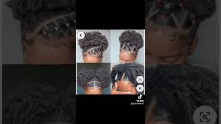 Beautiful hairstyles on natural haircoiffure hairstyle hair hairstyle shortvideo shorts short [upl. by Edasalof]