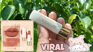 Mini review FOCALLURE JASMINEMEETSROSE matte Lipstick shade 103  Lipstick viral [upl. by Berkshire886]