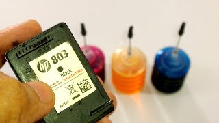 HP INK CARTRIDGE 803  How to Refill [upl. by Norraj]