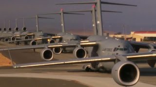 Travis AFB Mass Launch of Lockheed C5M Super Galaxy amp Boeing C17 [upl. by Elay]