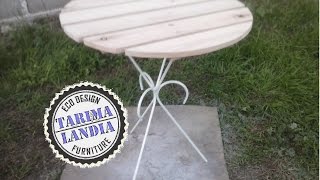 COMO HACER UNA MESA REDONDA DE JARDIN con maderas de palet tutorial [upl. by Yroggerg]