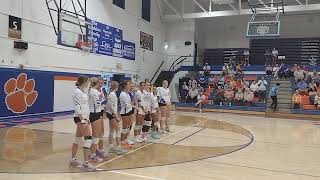 The Campbell County High School volleyball team is introduced at a recent home game [upl. by Alisen]