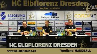 6 Spieltag  HC Elbflorenz  VfL LübeckSchwartau  Pressekonferenz nach dem Spiel [upl. by Assirok]