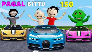 Pagal Bittu Sittu 150  Super Car Wala Cartoon  Gadi Wala Cartoon  Bittu Sittu Toons  Cartoon [upl. by Juline]