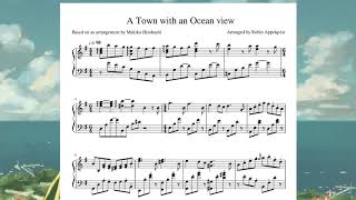 Kikis Delivery Service  A Town with an Ocean view  Sheet Music  Piano Cover  Synthesia Tutorial [upl. by Enelrak]