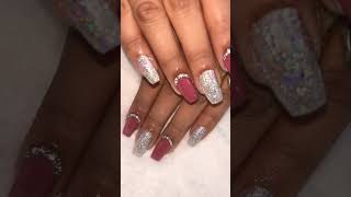 Nail extension with glitteramp stone work youtubeshorts youtubevideo youtube [upl. by Ieluuk]