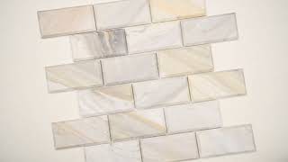 Athena Gold 2X4 Honed and Beveled Marble Mosaic Tile [upl. by Bardo]