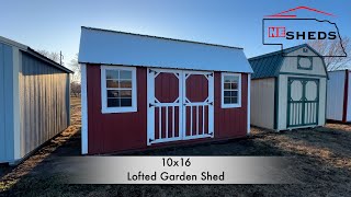 10x16 Lofted Garden Shed by NEsheds MidAmerican Structures made [upl. by Yklam]