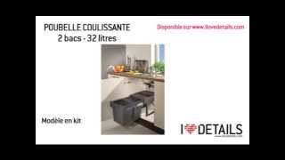 Montage poubelle coulissante en kit 2 bacs 32 litres [upl. by Thoer]