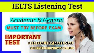 IELTS Listening Test with answers Updated IDP Academic General training [upl. by Mannes497]