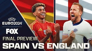 Spain vs England Final Preview UEFA Euro Final  FOX Soccer [upl. by Nipahc59]