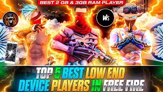 TOP 5 BEST LOW END DEVICE PLAYERS IN FREE FIRE  BEST 2GB RAM PLAYER IN FREE FIRE  BEST FF PLAYER [upl. by Sucy26]