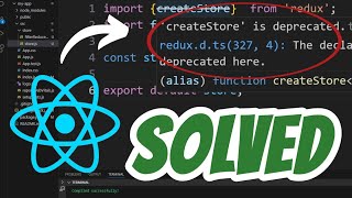 createStore is deprecated SOLVED in Redux React JS [upl. by Dyob]