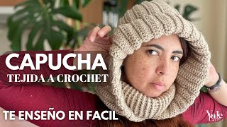 CUELLO CON CAPUCHA TEJIDO A CROCHET  TE EXPLICO EN FACIL  VALE LANERA [upl. by Ahsyas301]