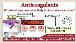 Introduction to Anticoagulants  EDTA  Properties  importance classification of anticoagulants [upl. by Ellette]