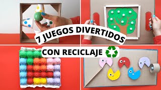 7 INCREÍBLES JUEGOS CON RECICLAJE ♻️ MUY FÁCILES DE HACER [upl. by Berlinda]