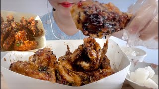 ASMR BHC CHICKEN EATING SOUNDS bhc 맛초킹 양념 치킨 먹방 [upl. by Arocahs783]