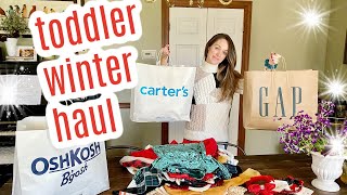 TODDLER GIRL CLOTHING HAUL WINTER AND CHRISTMAS 2022  TARGET BABY GAP CARTERS HampM AMAZON [upl. by Conte]