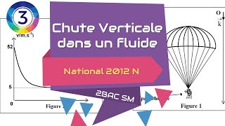 Exercice chute verticale dans un fluide  National 2012 N  2BAC SM [upl. by Stevy]