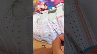 Custom les sneakers Nike Uptempo pour la première fois  sneakers customsneaker [upl. by Thibault]