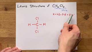 Lewis Structure of CH2Cl2 dichloromethane methylene chloride [upl. by Tomlinson320]