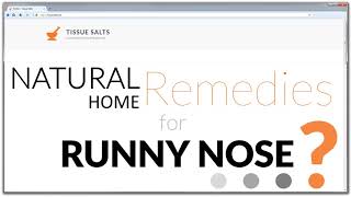 The Best Natural Remedy for Runny Nose  Tissue Salts  Kali Mur  Natural Remedies [upl. by Stronski254]