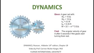 DYNAMICS Example 1942 Principle of angular momentum Gears [upl. by Bijan924]