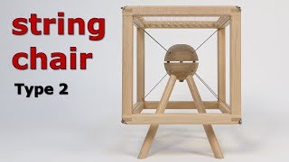 tensegrity chair  impossible chair with antigravity tension 목공 DIY 장력을 이용한 의자만들기 2 [upl. by Nnaxor502]