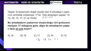 Veri ve İstatistik Test 2 Soru 4 [upl. by Buskus]