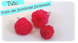 tuto  Faire une framboise facilement en pâte polymère [upl. by Madge]