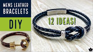 12 DIY Mens Leather Bracelet Designs and Gift Ideas [upl. by Animar579]